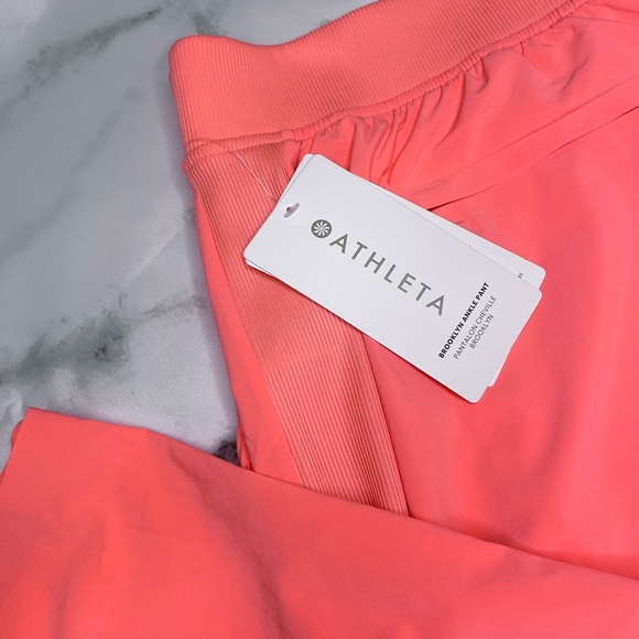 NWT Athleta Brooklyn Ankle Pant neon coral 20 - Picture 8 of 11